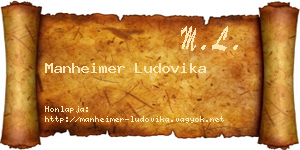 Manheimer Ludovika névjegykártya